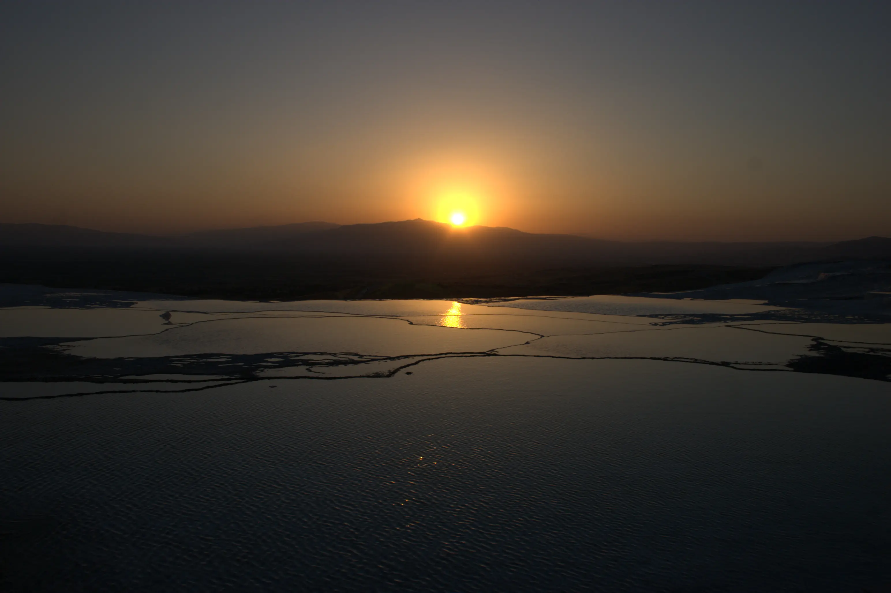 pamukkale, travertenler, ters ışık
